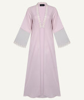 Pearl Pink Embroidered Trim Cardigan