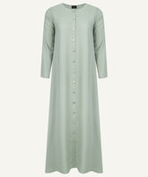 Greyed Sage Button-Down A-line Dress