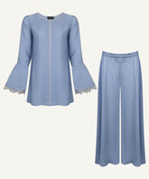 Denim Blue Lace Whisper Matching Set