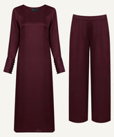 Dark Sienna Pleated Cuff Midi-Length Matching Set