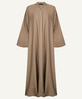 AYA Camel Beige Hidden Button-Down Abaya
