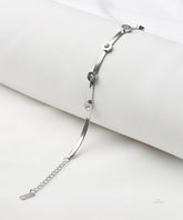 Silver Chain With Bezel Set Bracelet