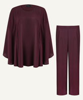 Dark Maroon Kaftan Tunic Matching Set