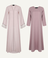 Soft Pink Embellished Sleeve Cardigan Set