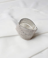 Silver Rhinestone Wrap Cuff Bracelet