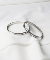 Silver Classic Line Bangles Set