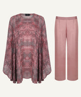 Boxes Print Kaftan Tunic Matching Set