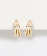 Gold Triple Bar Square Hoop Earrings