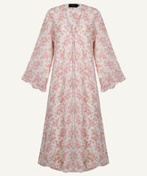 Soft Pink Floral Printed A-line Cardigan