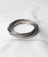 Silver Layered Snake Chain Coil Bracelet