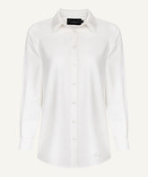 White Button-Down Shirt with Back Pleat & Ties
