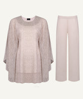 Soft Pink Printed Kaftan Tunic Matching Set