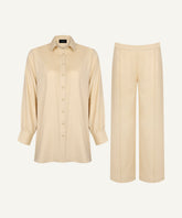 Beige Button-Down Set