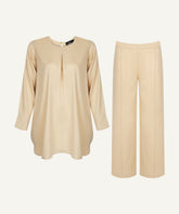 Beige Front Pleat Set