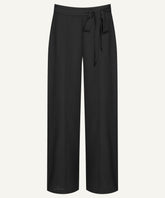 Black Wide-Legged Front Double Seam Trousers