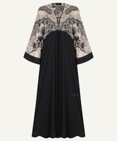 Champagne Gold Fil Coupe Printed Kimono