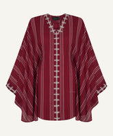 Crimson Pinstripe Kaftan Tunic