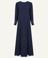 Dark Blue Side Panel Button Down Abaya