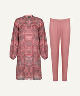Dusty Rose Printed Volume Sleeve Set