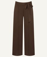Espresso Front Pleated Wide-Legged Trousers