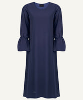 Navy Bell Sleeve Midi Dress