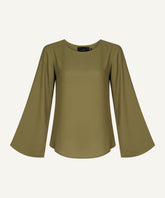 Olive Bell Sleeve Basic Blouse