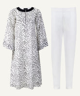 Polka Dot Contrast Neck Midi-Length Matching Set