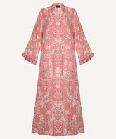 Peach Blush Ditsy Floral Frill Bell Sleeve Kimono