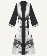 Black Fil Coupe Floral Panel Cardigan
