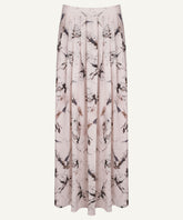 Champagne Pink Printed Pleated Skirt