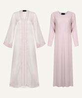 Pink Peach Bell Sleeve Cardigan Set