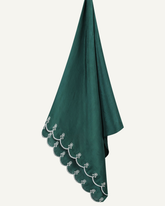 Jewel Green Embellished Satin Hijab