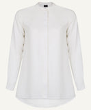 White Hidden Placket Top