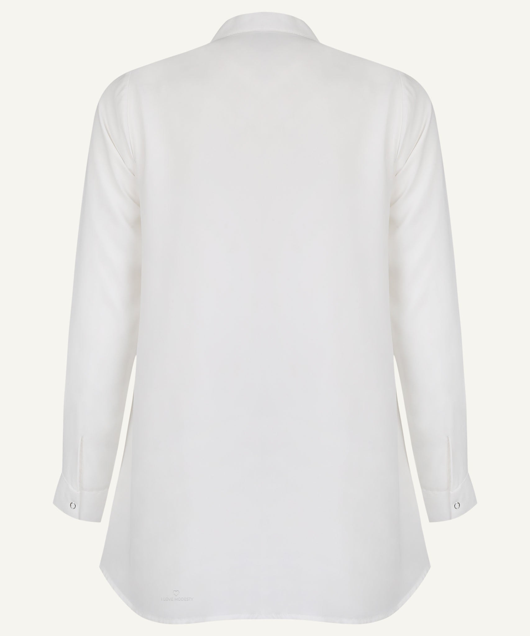 White Hidden Placket Top