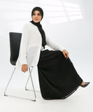 White Hidden Placket Top