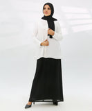 White Hidden Placket Top