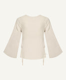 Creme Bell Sleeve Basic Blouse