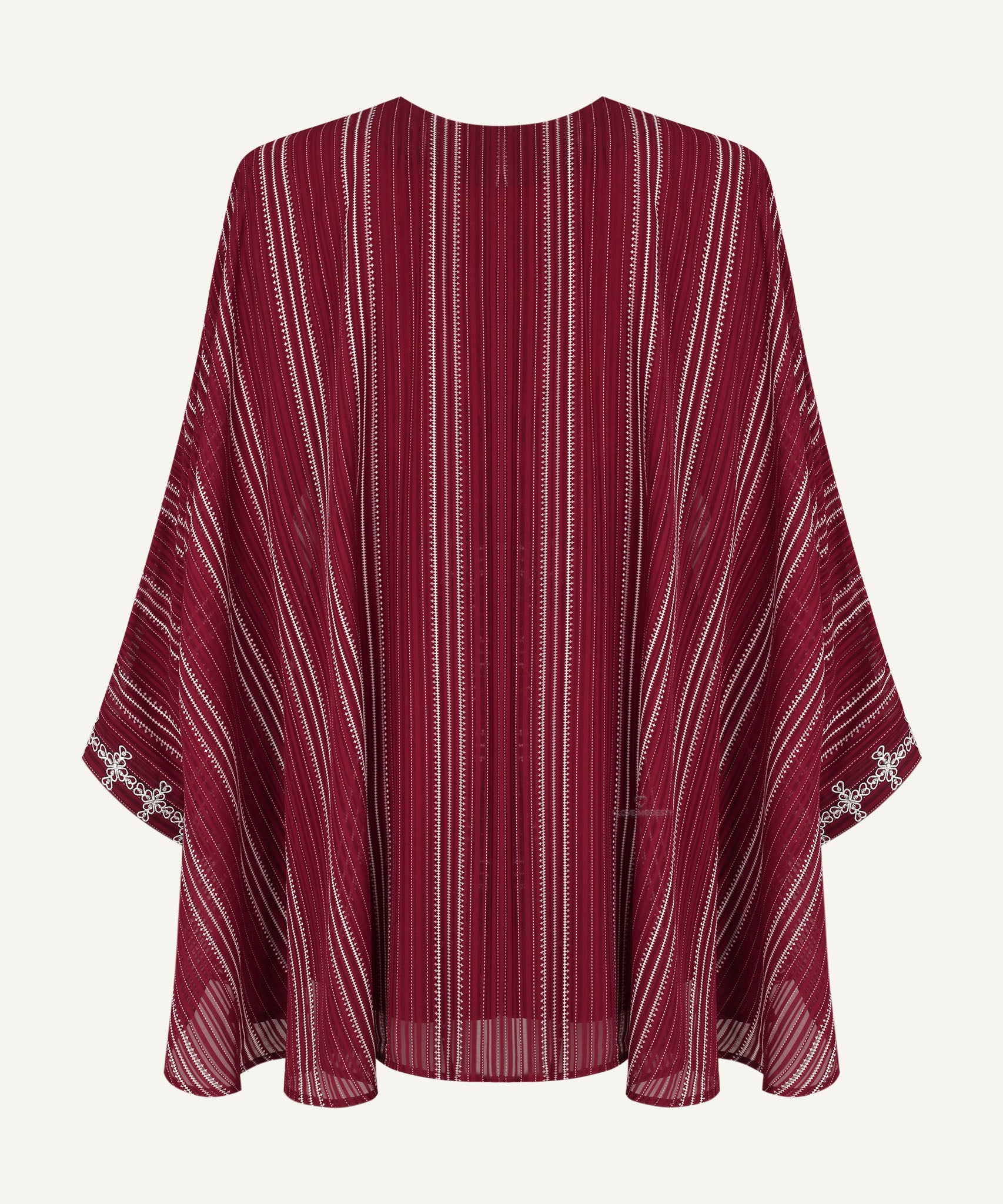 Crimson Pinstripe Kaftan Tunic