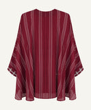 Crimson Pinstripe Kaftan Tunic