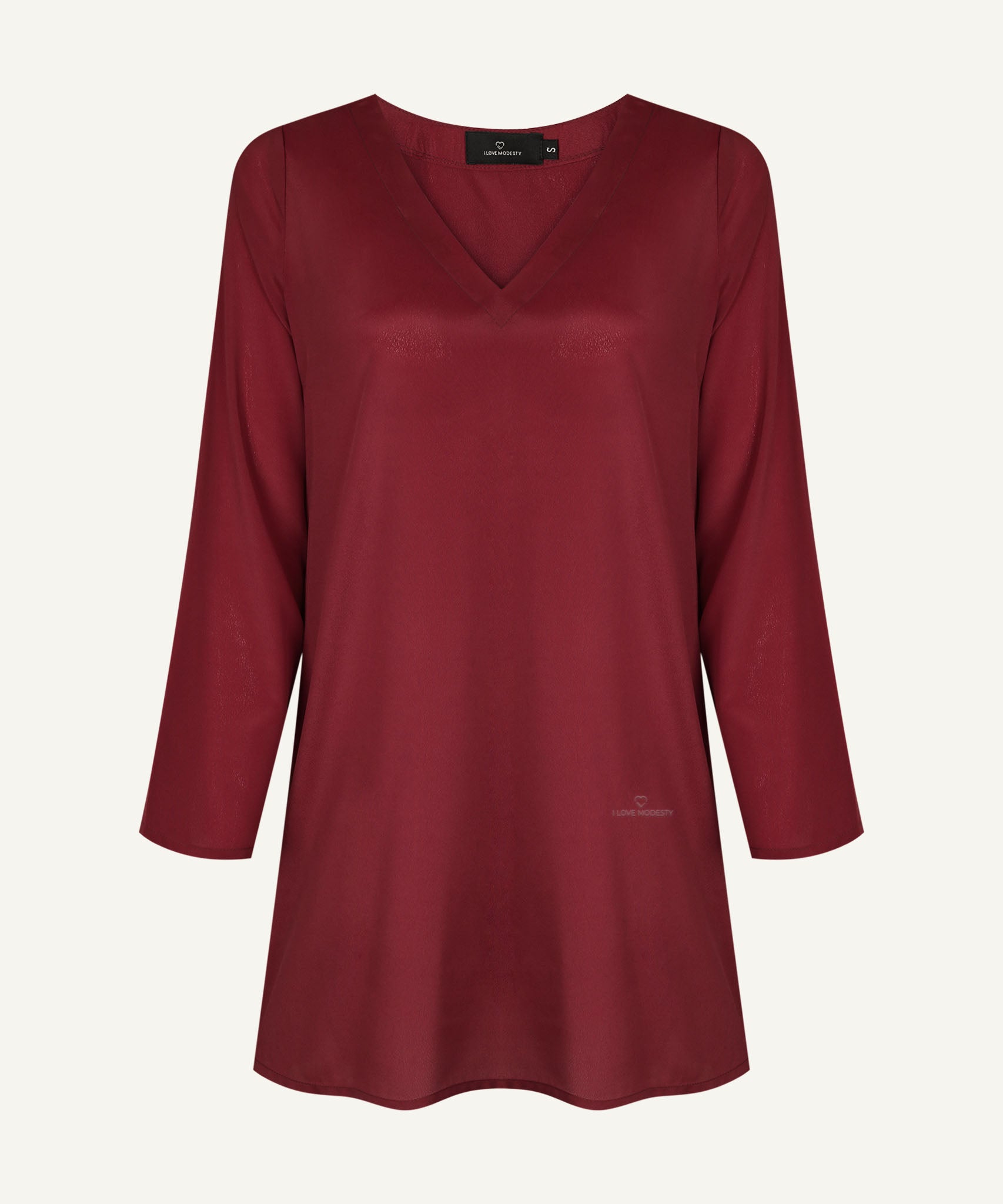 Crimson Pinstripe Kaftan Tunic