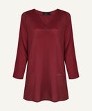 Crimson Pinstripe Kaftan Tunic